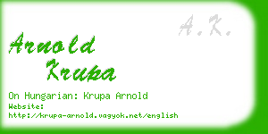 arnold krupa business card